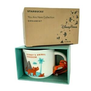 Disney Parks WDW Starbucks Mug Animal Kingdom Christmas Ornament NWT
